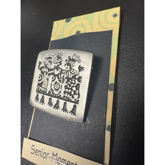 Vintage Pewter 2000 Silvertone Senior Moments Bad Hair DayAlice Seely Pin Brooch - Picture 4 of 6